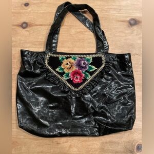 Chenille Ava Collection VTG needlepoint ruffled handbag Cottagecore Girlhood